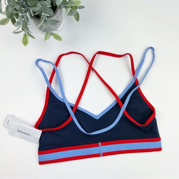 Calvin Klein Retro Logo Stripe Unlined Bralette QF5201 Size Small - Picture 3 of 3